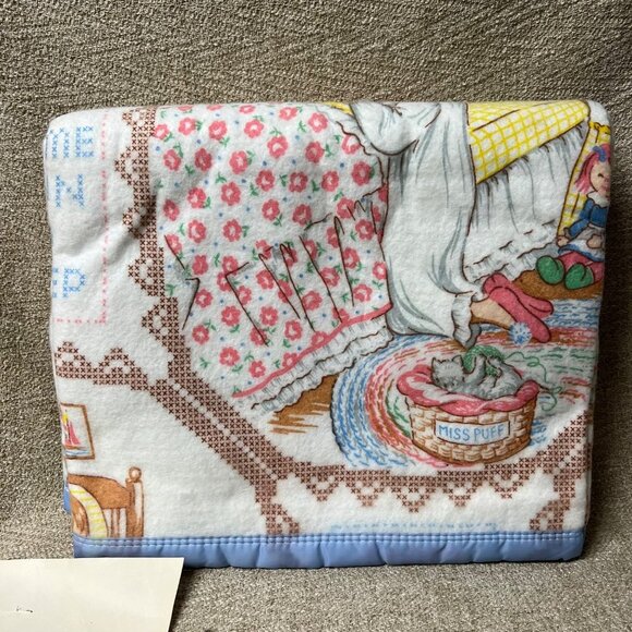 Vtg.Home Designs Blanket Now I Lay Me Down To Sleep Fits Full 72x90 - Picture 7 of 7